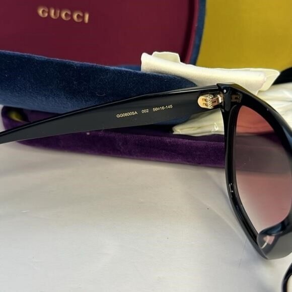 New Authentic GUCCI  Acetate Sunglasses GG0800SA Black - Picture 11 of 12